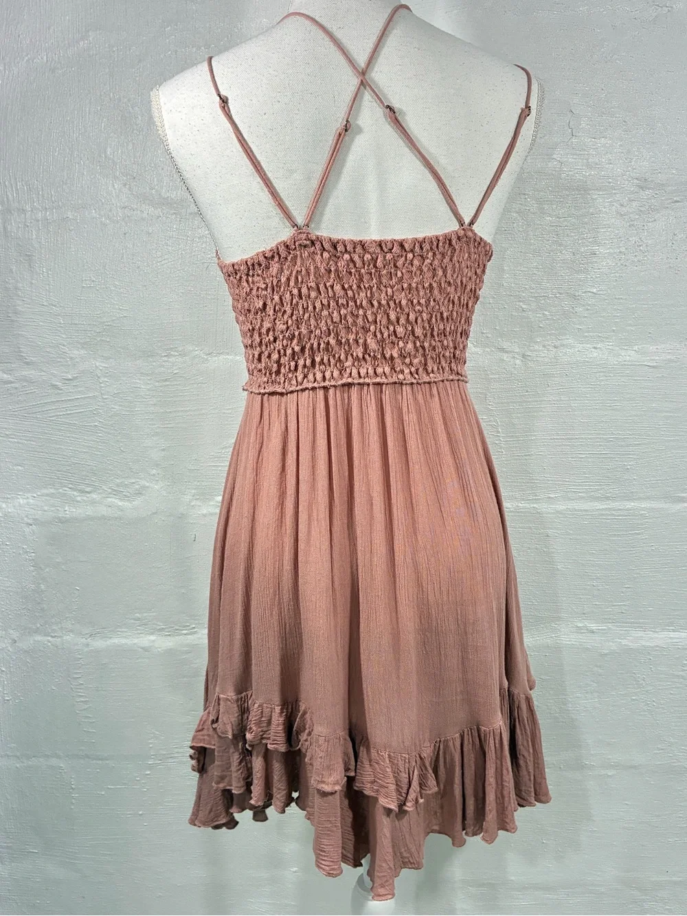 FREE PEOPLE RUFFLED ADELLA SLIP DRESS